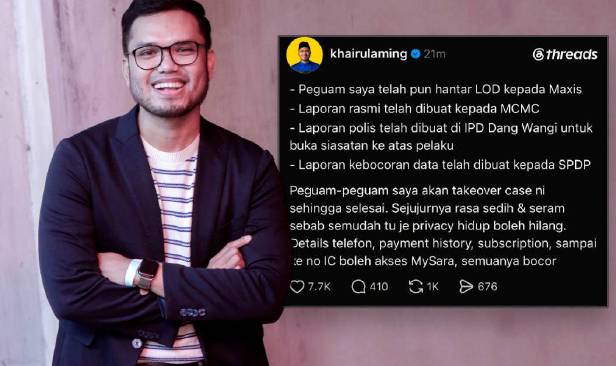Kebocoran data peribadi Khairul Aming: JPDP kini jalankan siasatan, pandang serius kes