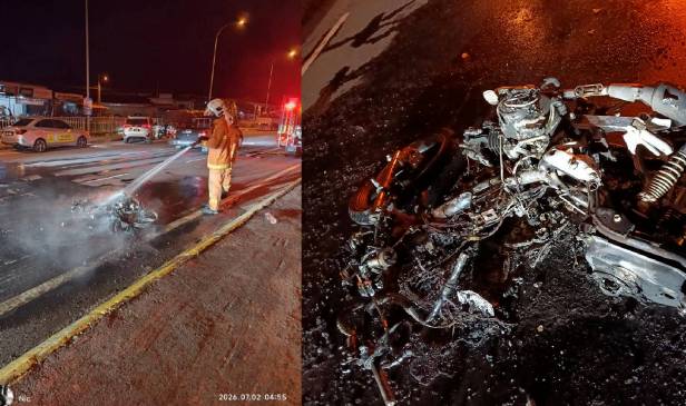 Remaja maut, motosikal terbakar selepas dirempuh