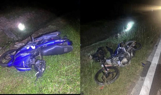 Dua sahabat maut, motosikal langgar kerbau melintas