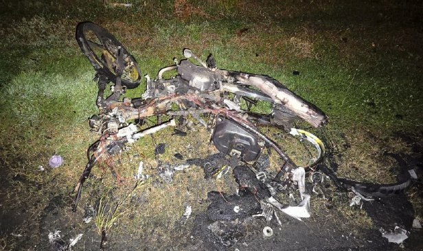 Lelaki maut kemalangan, motosikal terbakar