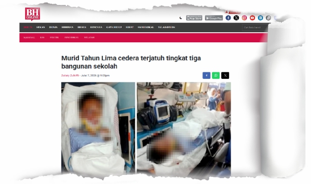 Murid Tahun Lima jatuh bangunan sekolah dipercayai cuba ambil sarang burung