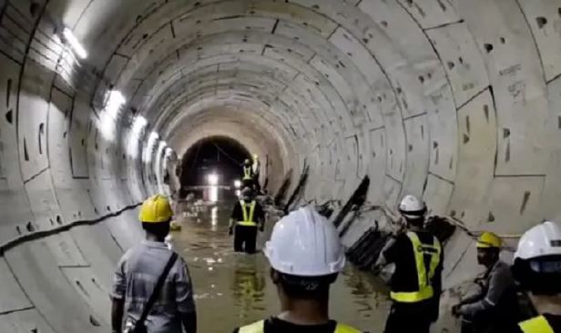 Hujan lebat cetus kebocoran terowong projek Laluan Ungu di Bangkok