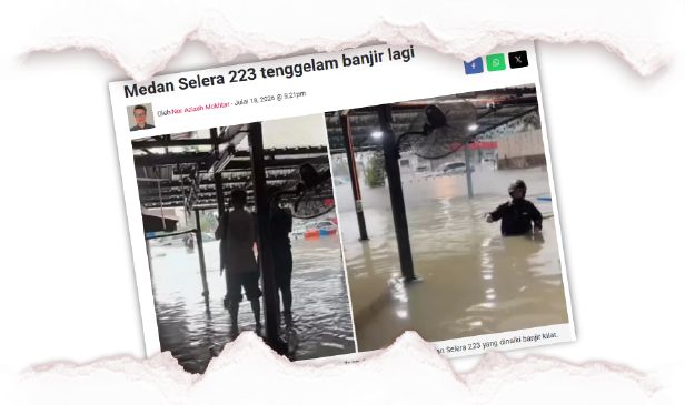 Banjir di Medan Selera 223 cecah 2 meter - Bomba