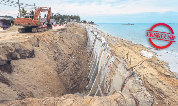 46 lokasi  pantai dalam      kategori kritikal