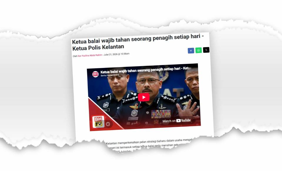 'Tangkapan seorang penagih sehari bukan kayu ukur sebenar usaha perangi dadah'