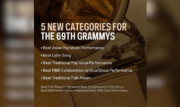 Anugerah Grammy perkenal kategori baharu Persembahan Muzik Pop Asia Terbaik