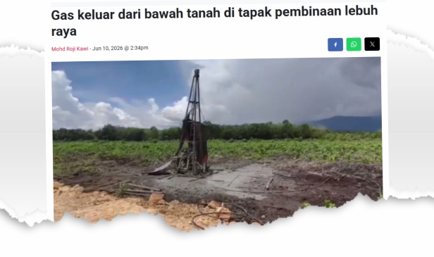 Gas metana dikesan di tapak pembinaan lebuh raya di Lawas