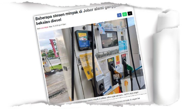 Gangguan bekalan diesel di Johor pulih sepenuhnya - KPDN