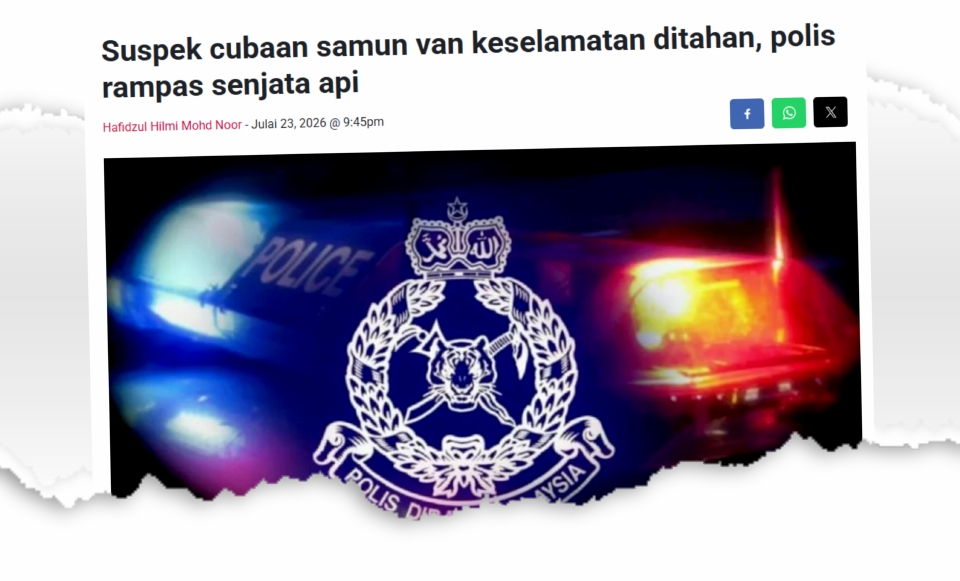 Samun van keselamatan: Lelaki tempatan suspek kes direman 6 hari